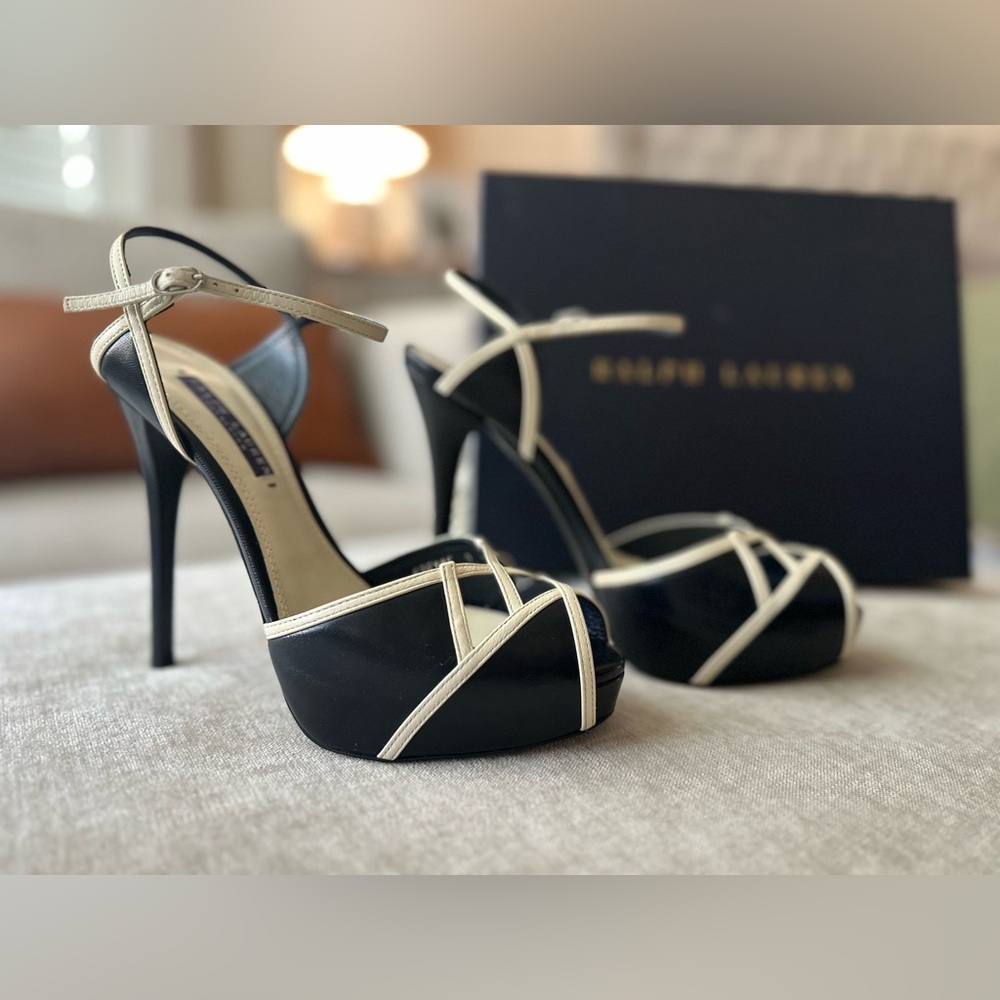 Elegant Navy and Cream Heels